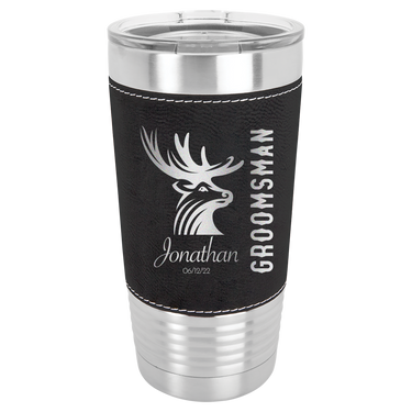 Personalized 20oz Leatherette Groomsmen Tumbler Gift